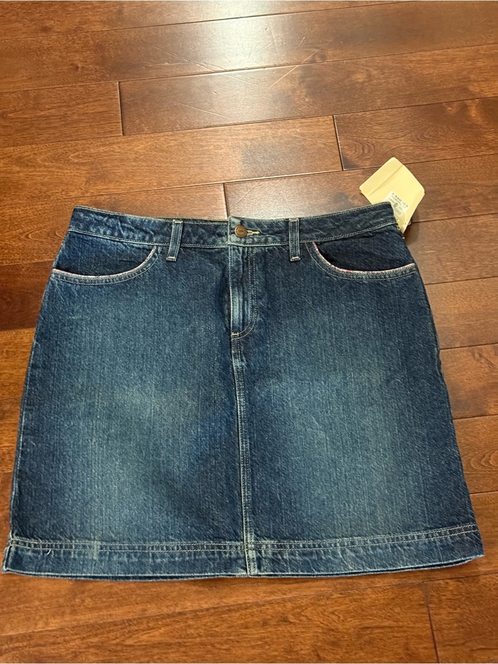 Caslon Indigo Denim A-Line Mini Skirt